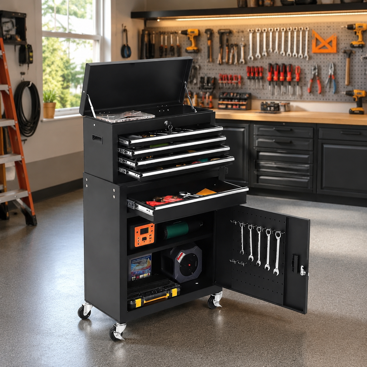 Workshop Tools Box - خزانة أدوات متنقلة بخمسة أدراج مع