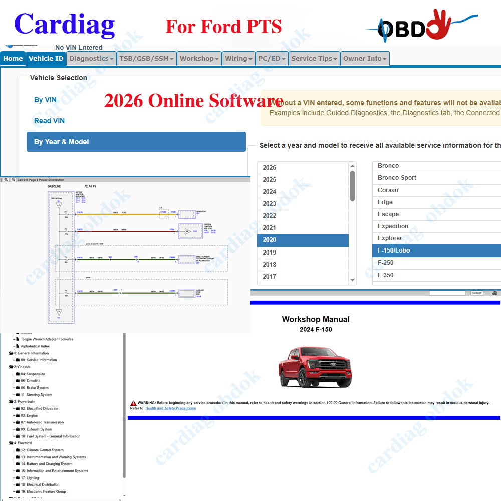 Workshop Tools Online - برنامج فورد PTS عبر الإنترنت لعام