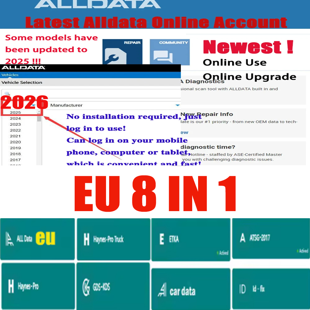 Workshop Tools Online - Alldata الاتحاد الأوروبي CAR البيانات على