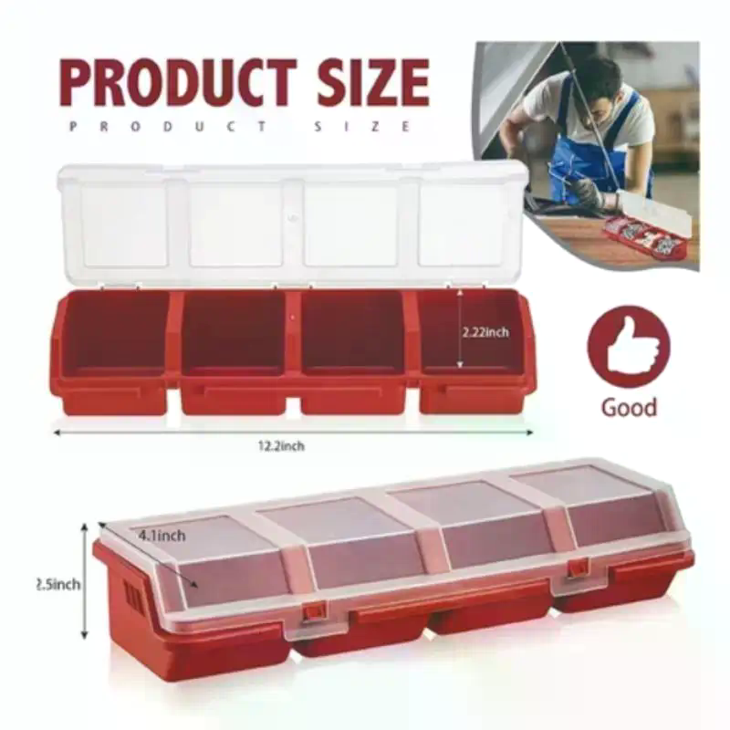 Workshop Tools Box - صندوق منظم للبراغي بلاستيكي بـ 4