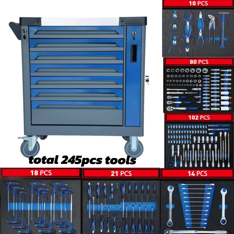 Tools For Garage Workshop - خزانة أدوات فولاذية متحركة بـ 7