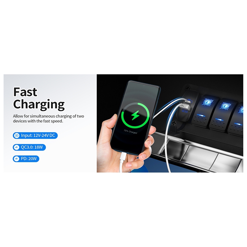 USB الروك التبديل 12 فولت مقاو - مراجعة Tools Qc وسعره