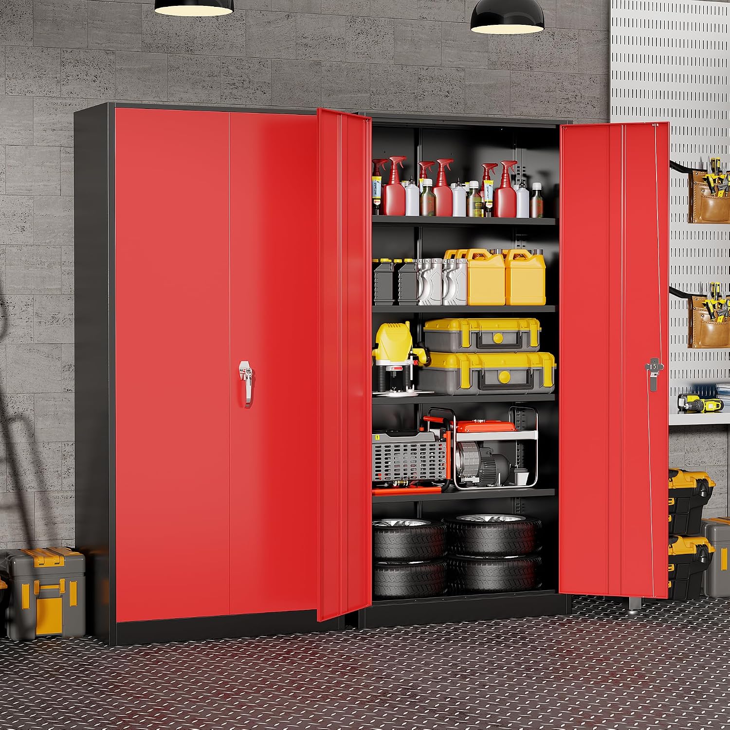 خزانة تخزين معدنية متينة للمرآ - مراجعة Tools For Garage Workshop وسعره