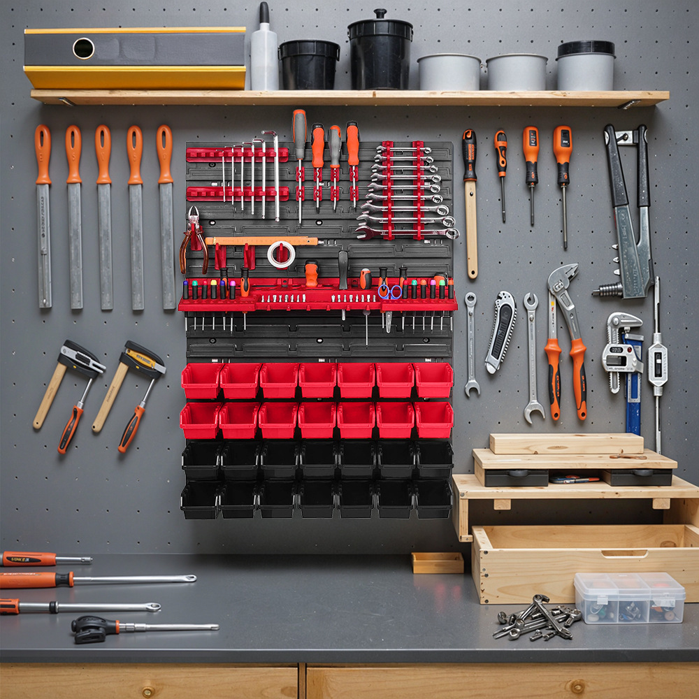 رف تخزين أدوات للحائط مع 28 صن - مراجعة Workshop Tools Box وسعره