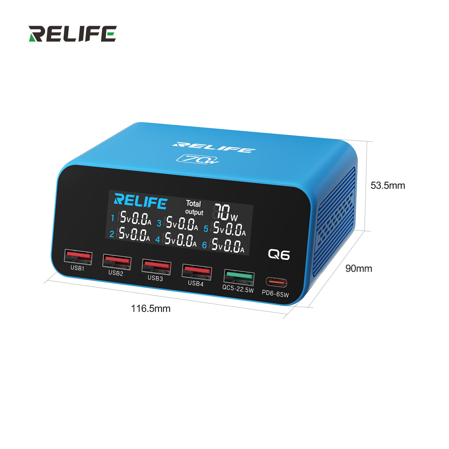 شاحن RELIFE Q6 بقوة 70 واط مع  - مراجعة Tools Qc وسعره