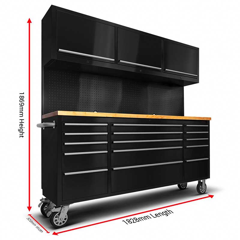 صندوق أدوات متنقل بعجلات 72 بو - مراجعة Workshop Tools Bench وسعره