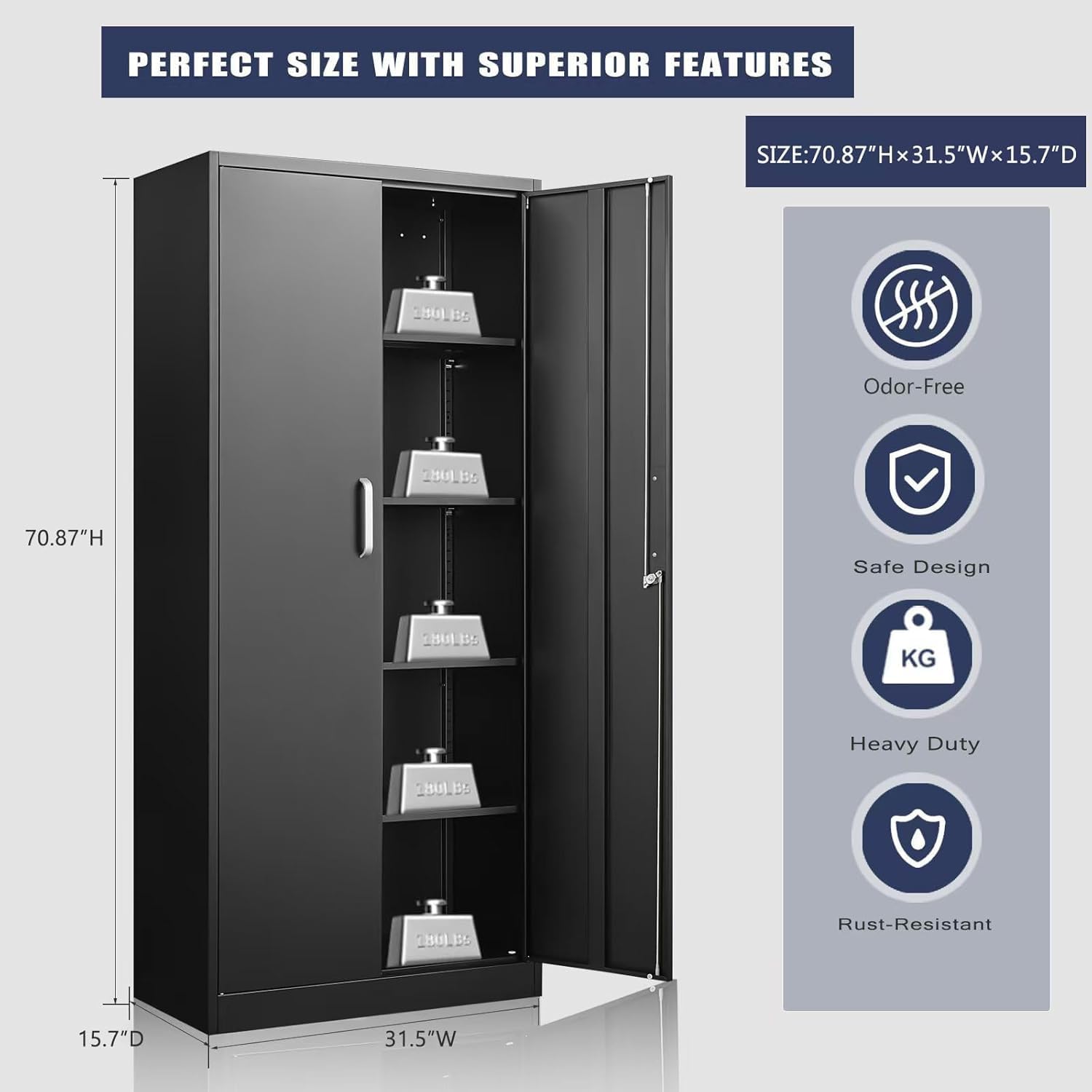 خزانة تخزين معدنية بأرفف قابلة - مراجعة Tool Chest Cabinet وسعره