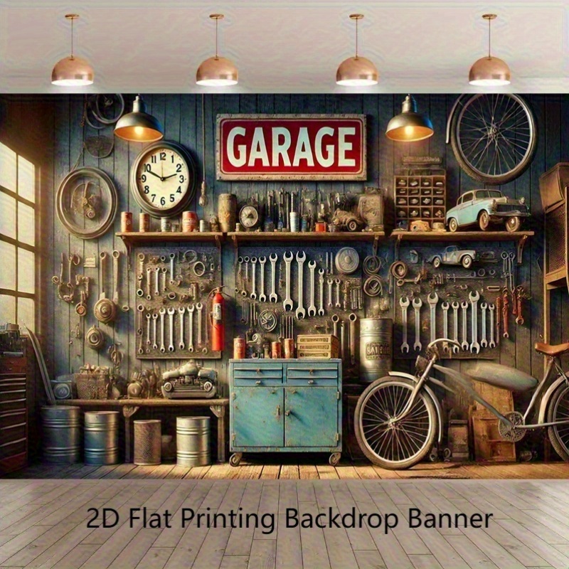 خلفية صناعية للجراجات، طباعة ع - مراجعة Workshop Tools Wallpaper وسعره